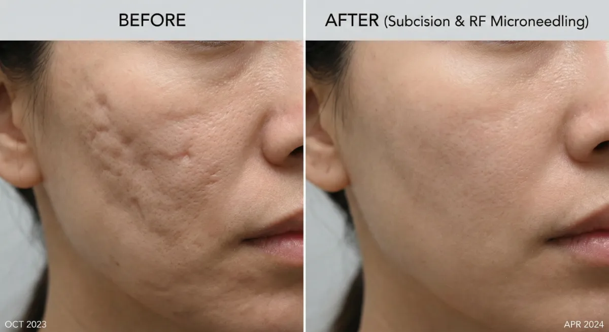 Rolling Scar Treatment Before After