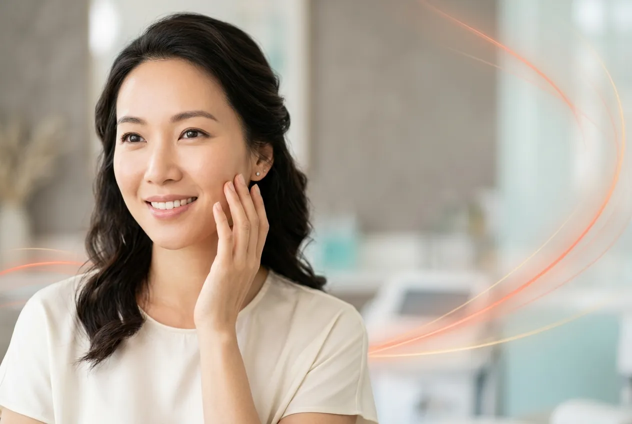 Woman with clear, even-toned skin free of redness after vascular laser treatment at Dr. Pang Skin Clinic